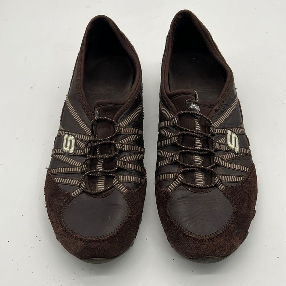 Skechers Brown Leather and Suede Sports Shoes size 9.5
